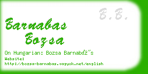 barnabas bozsa business card